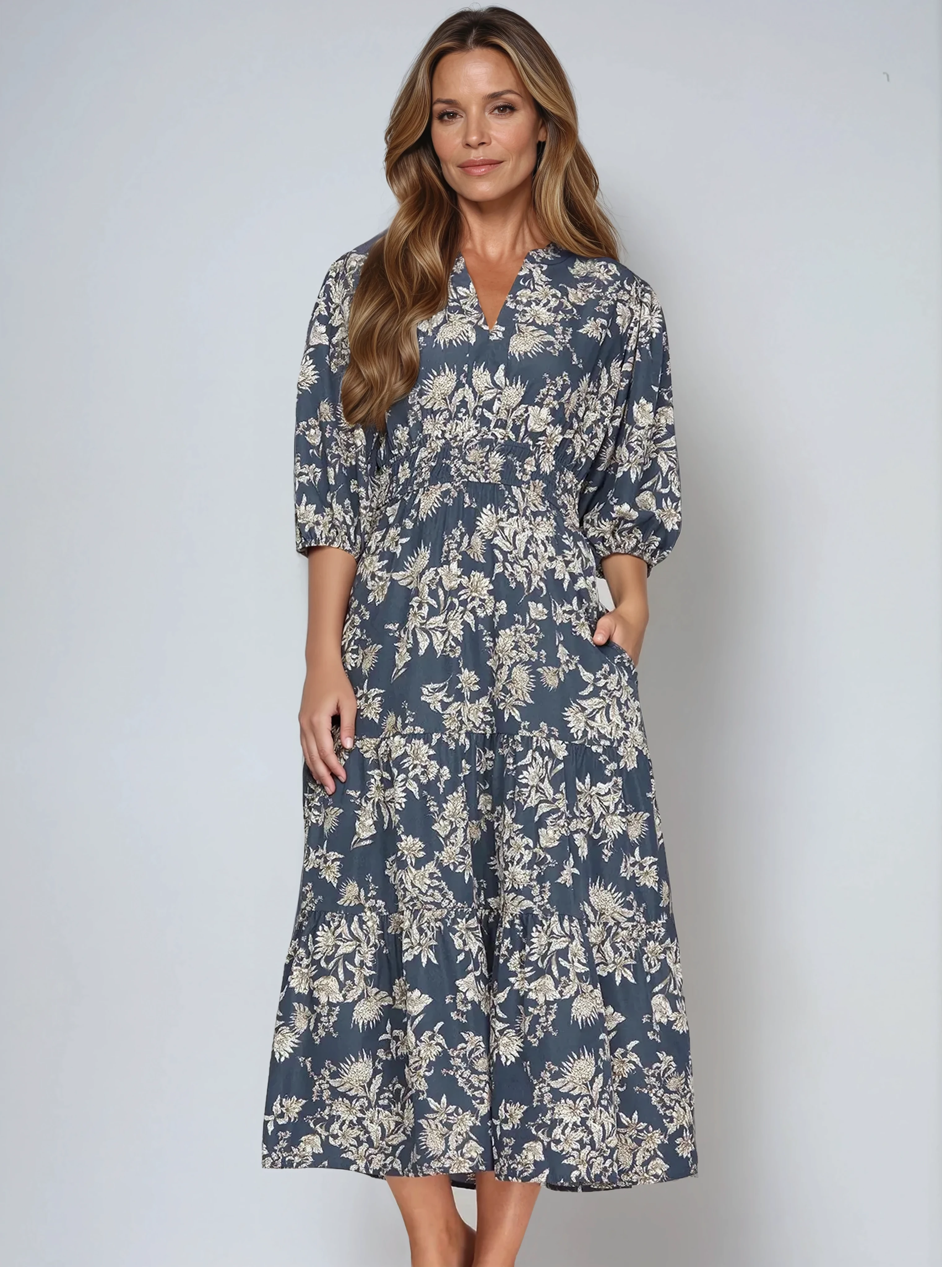 Printed Midi Dress