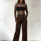 High Waist Straight Leg Pants