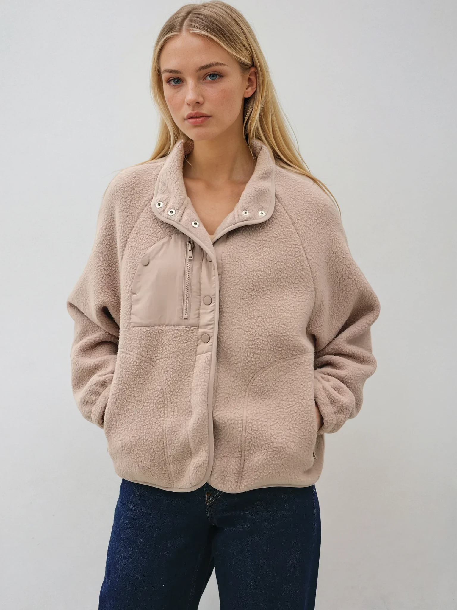 Fleece Button Up Jacket