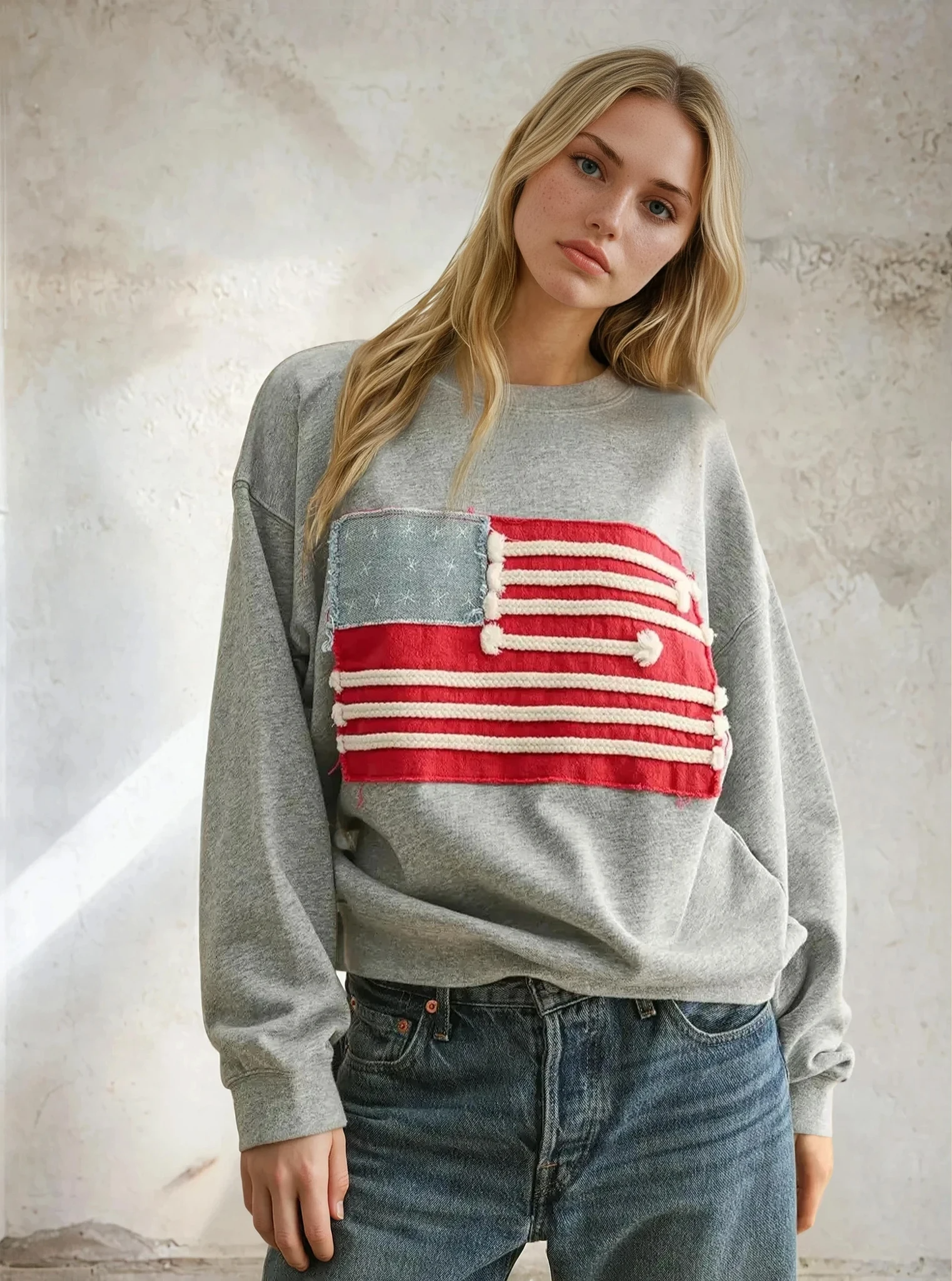 The Natalie Flag Patch Sweatshirt