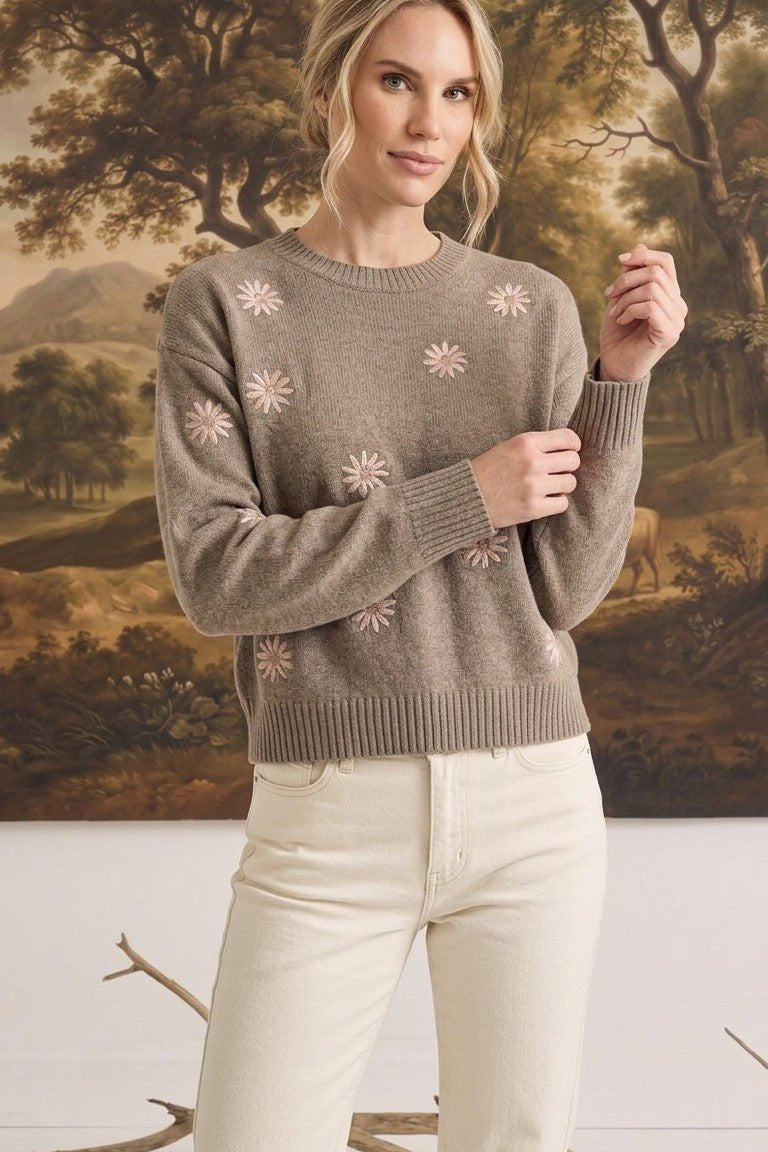 Floral Embroidered Sweater