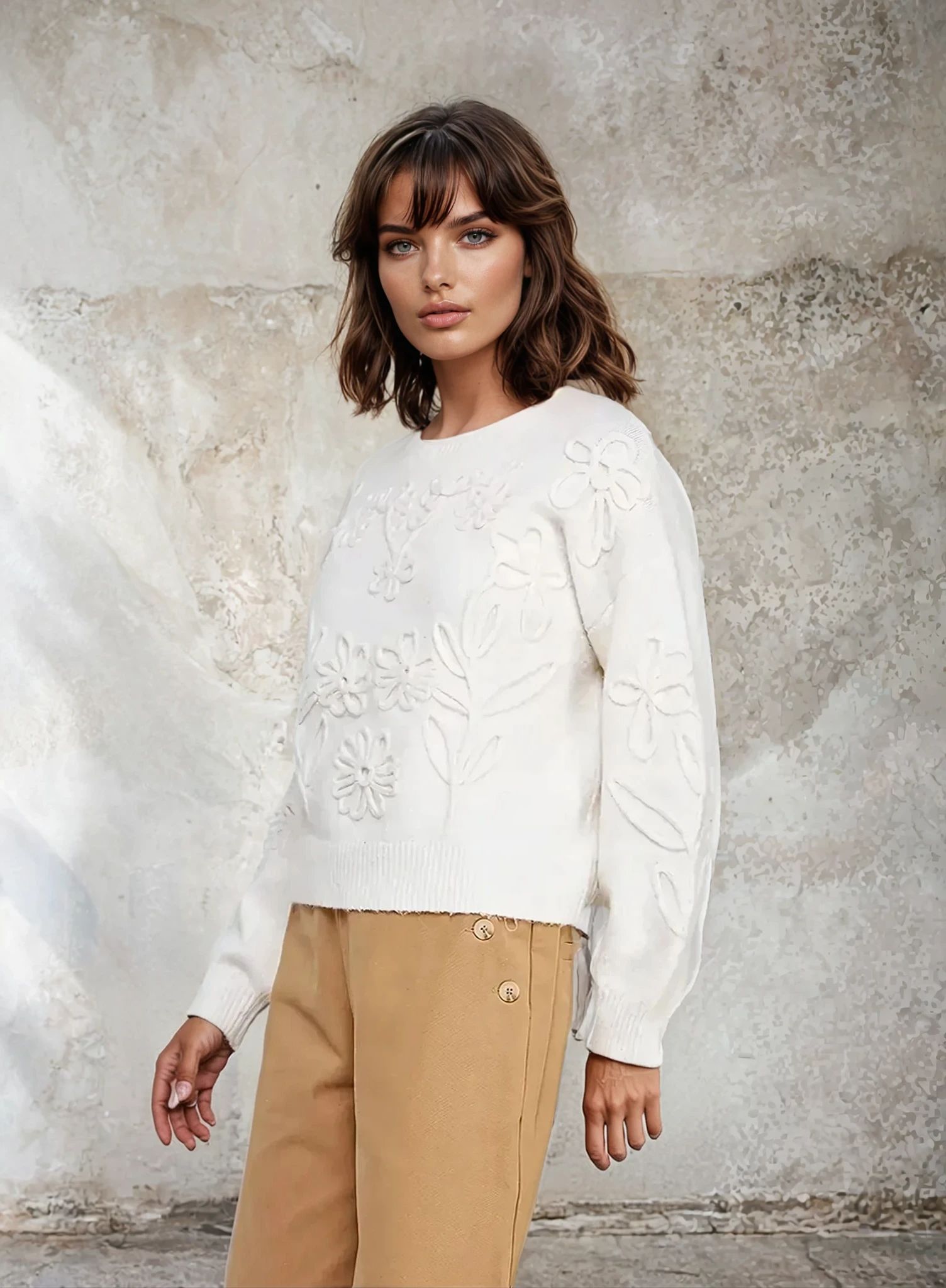 Floral Embroidery Sweater