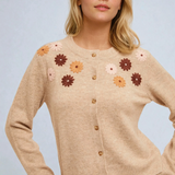 Flower Embroidery Button Down Cardigan