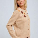 Flower Embroidery Button Down Cardigan