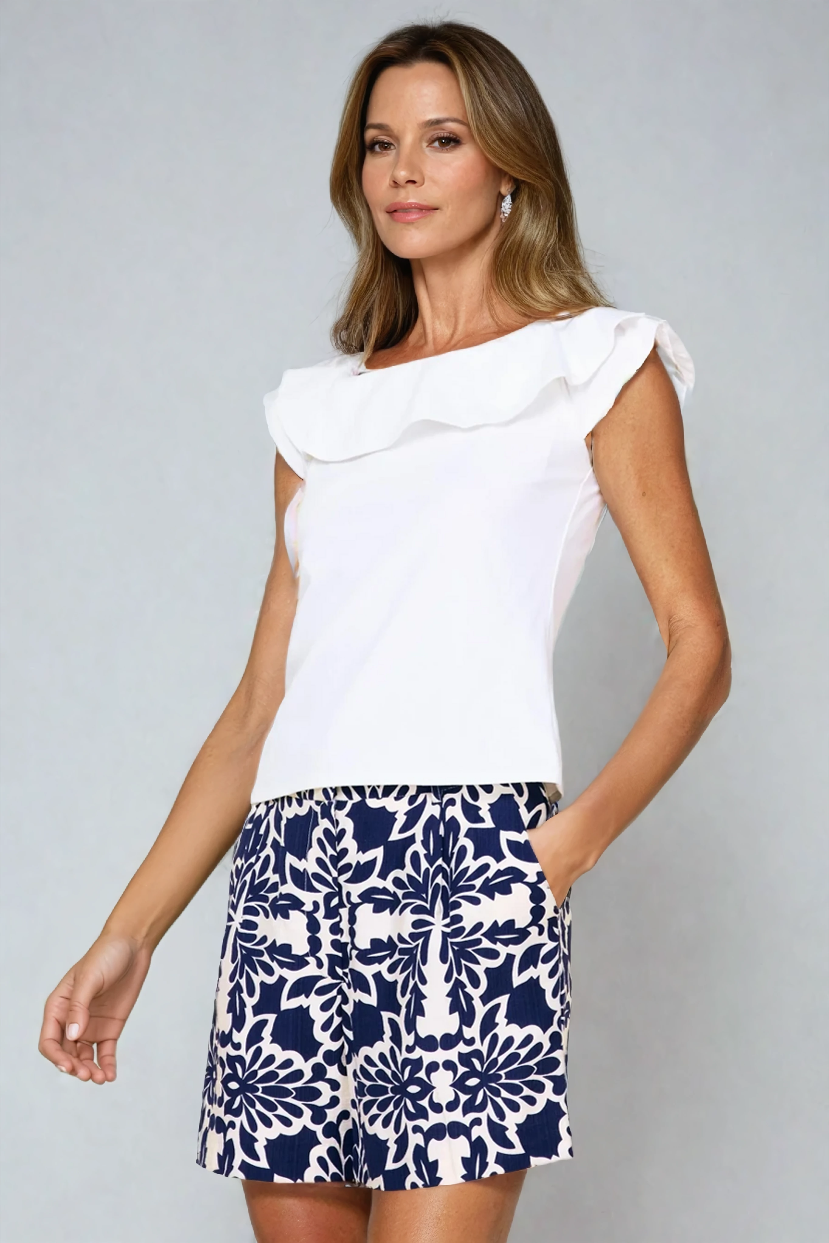 Floral Patterned Linen Shorts