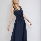 Front Bow Tie Midi Dress