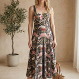 Forte floral panel midi dress made of cotton, featuring a vibrant floral pattern and a flowing midi length.