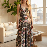 Forte floral panel midi dress made of cotton, featuring a vibrant floral pattern and a flowing midi length.