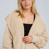 Fur Open Jacket Warm Milk