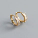 Gold Grace Huggies earrings by ALCO, stylish jewelry accessories with small hoop design, perfect for everyday wear.
