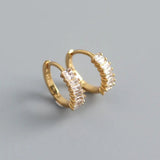 Gold Grace Huggies earrings by ALCO, stylish jewelry accessories with small hoop design, perfect for everyday wear.