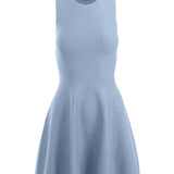 graced Anna Flare Dress in light blue EcoViscose knit with a sleeveless U-neckline and a tennis-inspired skirt.