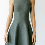 graced Anna Flare Dress in grey EcoViscose with a sleeveless U-neckline and a tennis-inspired flared skirt silhouette.