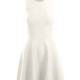 graced Anna Flare Dress in snowy white EcoViscose with a sleeveless U-neckline and a tennis-inspired flared skirt.