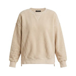graced The Ashley oversized cream fleece top with a relaxed fit, crew neck, and soft brushed texture.