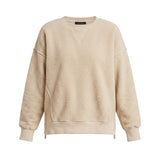 graced The Ashley oversized cream fleece top with a relaxed fit, crew neck, and soft brushed texture.