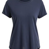 Navy Be Cool Cotton Slub Tee, a casual men's top made from soft textured cotton fabric, shown on a plain background.
