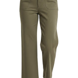 graced The Darcy wide-leg pants in dark olive with front patch pocket detailing and a relaxed fit