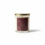 Graced Door County Cherry natural soy candle in a glass jar, featuring a cherry fragrance for home ambiance.