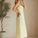 Allie Rose eyelet tie-back midi dress with delicate eyelet fabric and a flowing silhouette, featuring a stylish tie-back design.