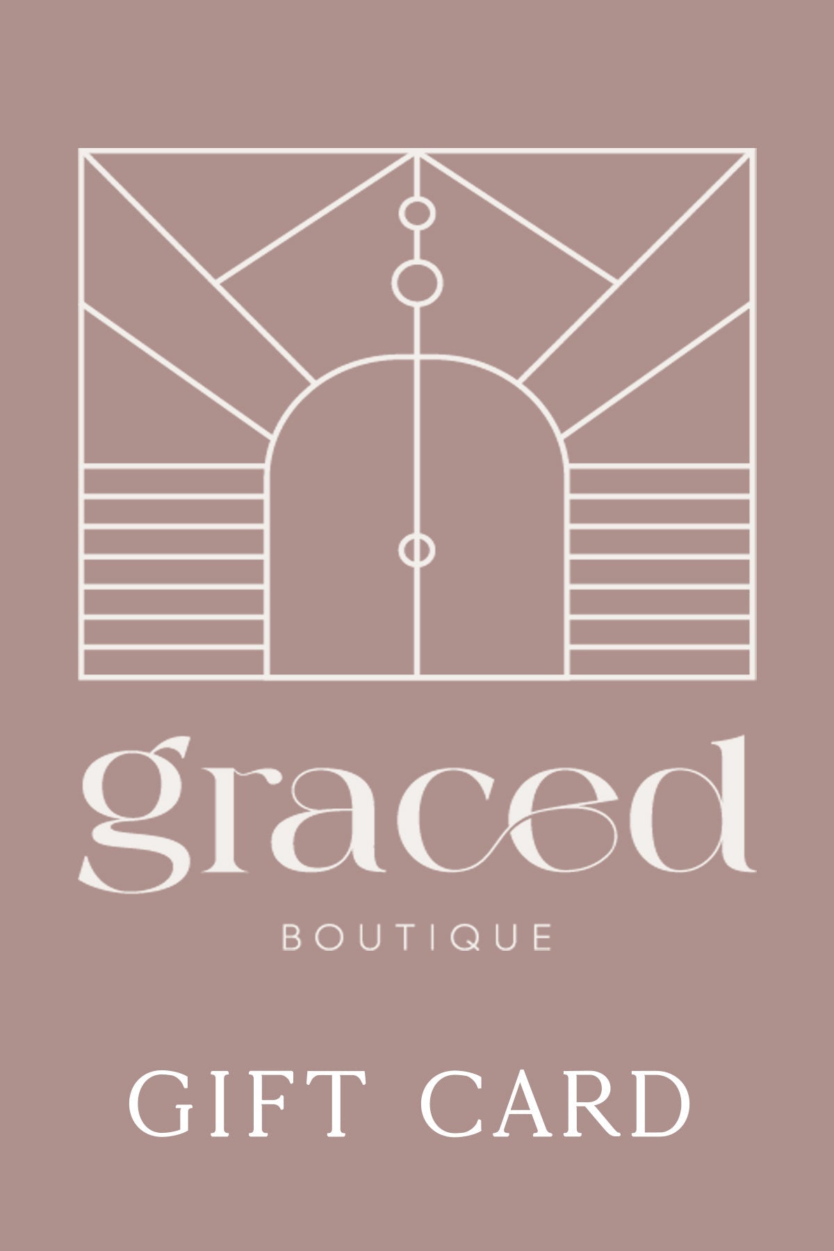 Graced gift card featuring a sleek design, perfect for gifting, with a value of $10, from the graced brand.