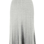 graced grey ribbed A-line midi skirt made from EcoViscose blend with a pull-on waistband.