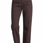 graced high rise straight leg denim jeans in a deep brown shade with a structured fit