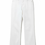 graced High Rise Wide Leg Jeans in white cotton blend with a 10" rise and 32" inseam.