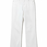 graced High Rise Wide Leg Jeans in white cotton blend with a 10" rise and 32" inseam.