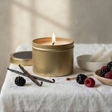 Natural soy candle from graced, featuring a sleek home fragrance candle with a warm, inviting glow for cozy home ambiance.
