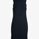 Graced Margot sleeveless ribbed knit midi dress in neutral color, showcasing fitted silhouette and stylish design.