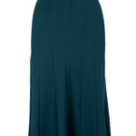 graced Monica teal ribbed A-line midi skirt made from EcoViscose blend with a pull-on waistband.