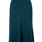 graced Monica teal ribbed A-line midi skirt made from EcoViscose blend with a pull-on waistband.