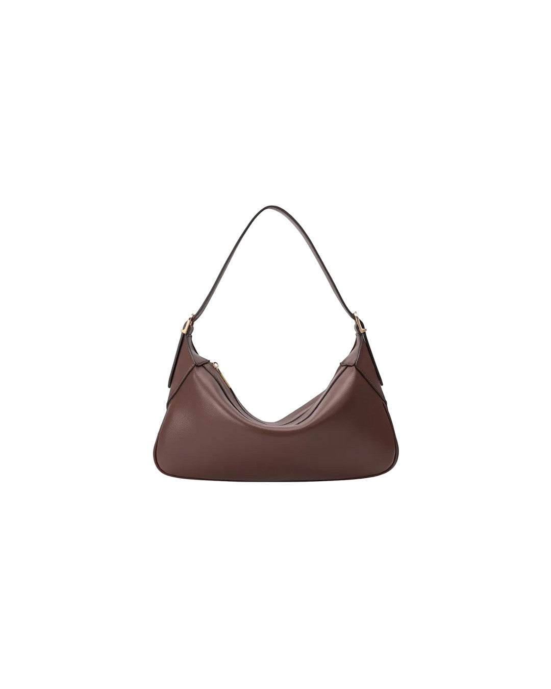 Melie Bianco Nicolette Espresso shoulder bag with sleek design, featuring a structured shape and shoulder strap for stylish carrying.