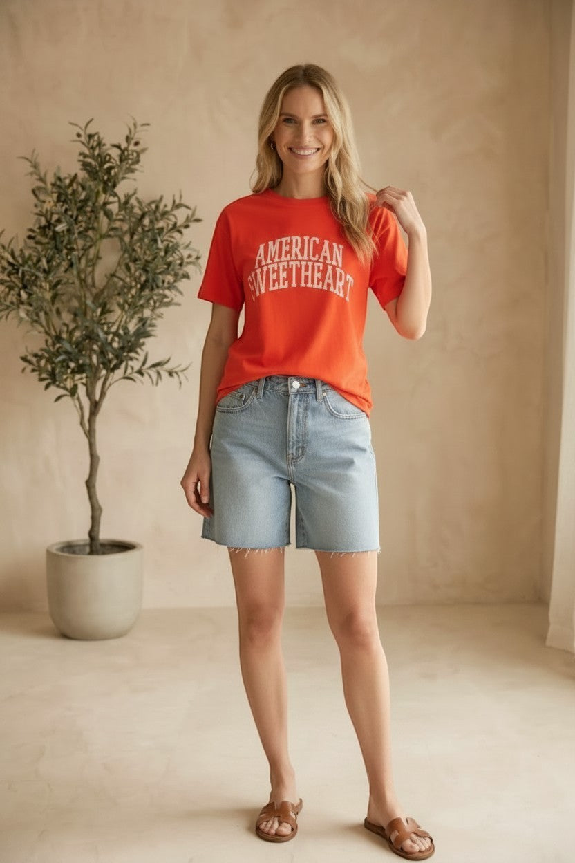 Z Supply Ruth Sweetheart Tee, a casual graphic top featuring a relaxed fit and a heart design on soft fabric.