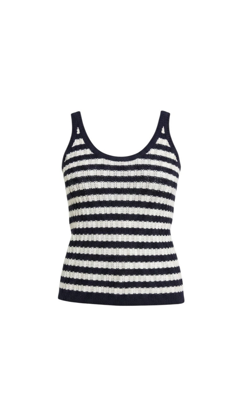 Be Cool textured stripe knit tank sweater, sleeveless top with a stylish striped pattern, lightweight and comfortable for casual wear.
