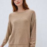 Drop Shoulder Sweater Top Heather Mocha