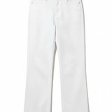 White high-rise wide-leg jeans from Vervet, shown laid flat to highlight the relaxed fit and clean denim fabric.