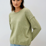 Inside Out Pullover Sweater Sage