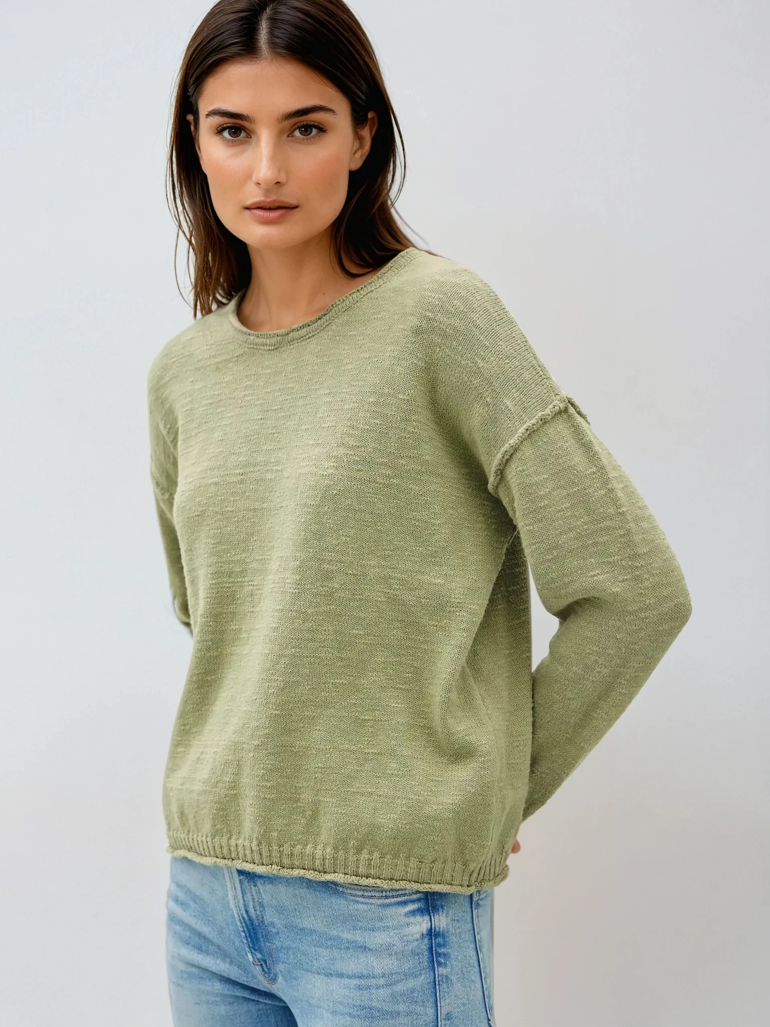Inside Out Pullover Sweater Sage