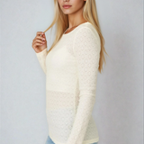 Reverse Coverstitch Top Ivory