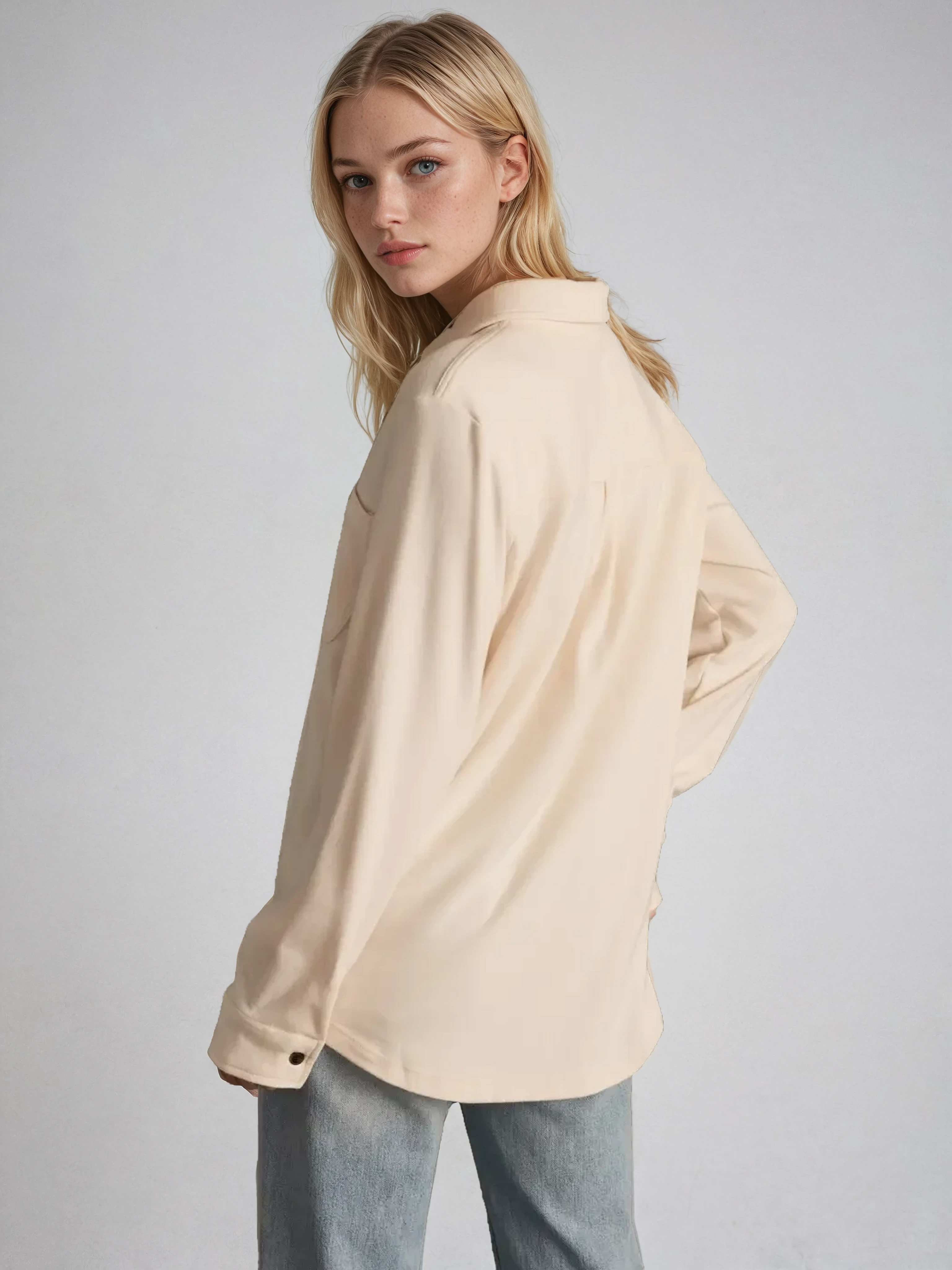 Soft Button Up Shirt Ivory