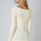 Reverse Coverstitch Top Ivory