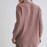 Waffle Knit Washed Button Down Jacket