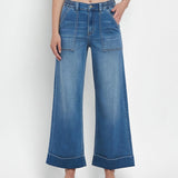 High Rise Super Soft Baggy Cuffed Wide Jeans