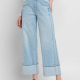 Super High Rise Cuffed Baggy Jeans