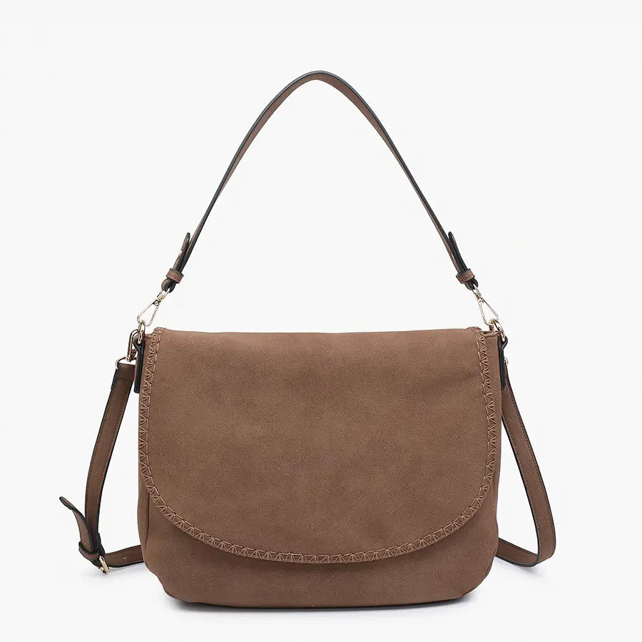 Jess Suede Satchel Chocolate