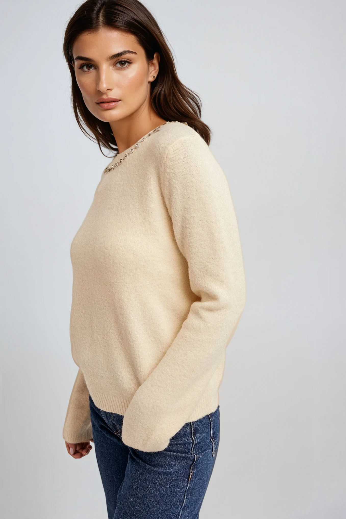 Jewel Neck Sweater