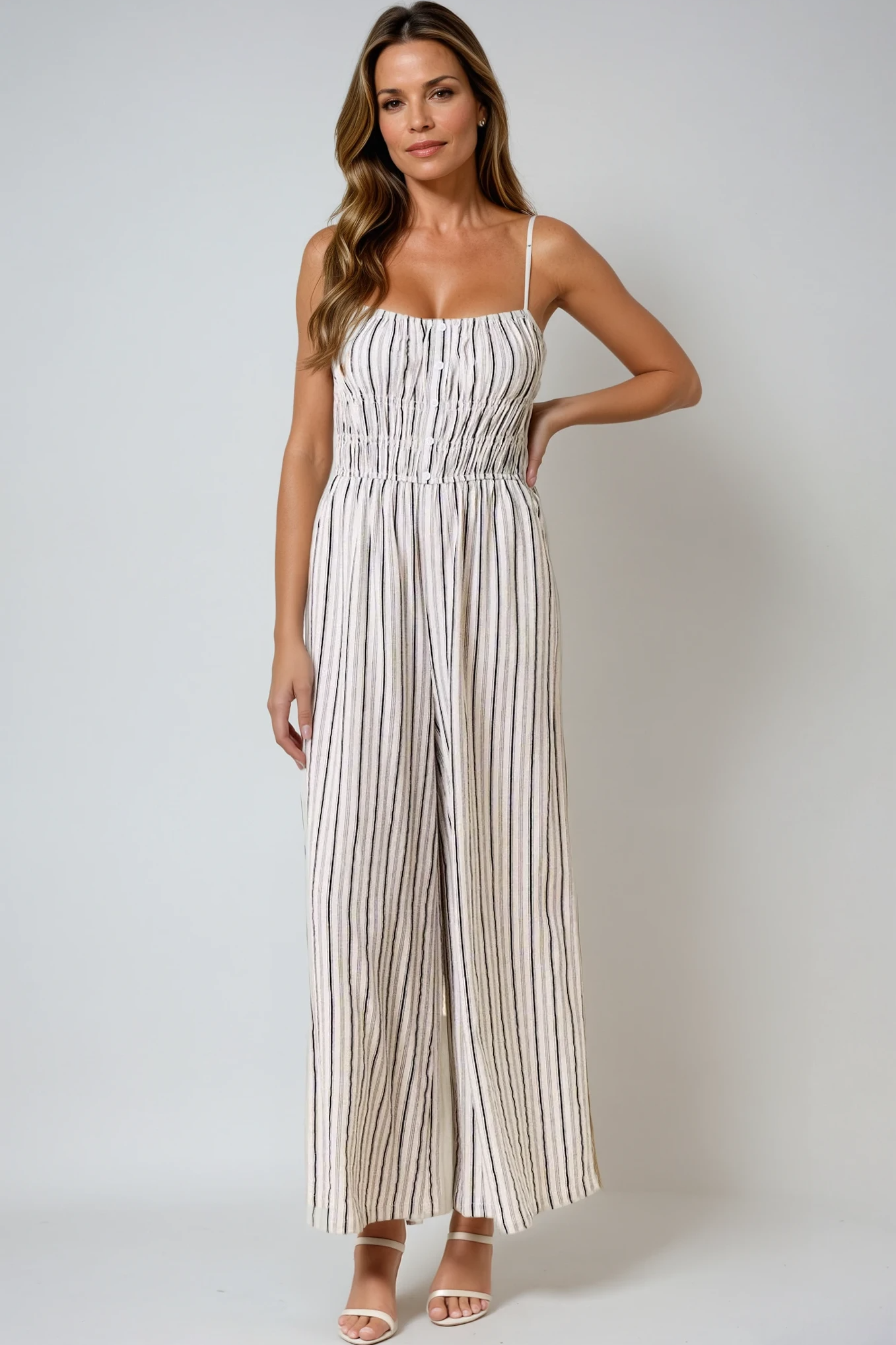 Linen Stripe Jumpsuit