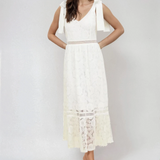 Lace Tie Strap Midi Dress